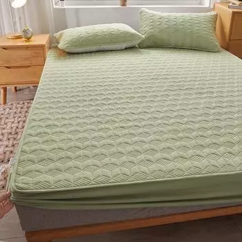 Простыня на подкладке из соевого волокна Утолщенный ватный зажим Набор защитных наматрасников Набор из трех частей Антибактериальный набор матрасов Simmons Набор из трех частей на подкладке Простыни 90*200cm