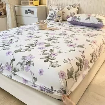 Простыня на резинке 100% хлопок для односпальной/парной кровати, дышащая и мягкая, нескользящая, настраиваемая, 1 часть, 16 размеров 150x200cm 1pcs