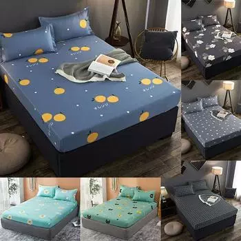 Простыня на резинке из 100% хлопка, впитывающая пот, дышащее постельное белье, наматрасник с 2 наволочками 90 X 200cm 3PCS