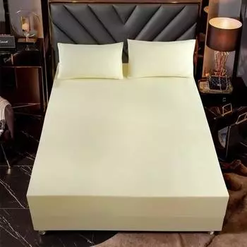 Простыня на резинке из хлопка с резинками, нескользящая, регулируемая, чехол для матраса для двуспальной кровати размера King Queen, нескользящая, однотонная 120x200cm 1pcs