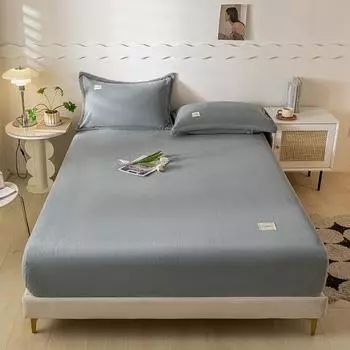Простыня на резинке из молочного бархата, мягкая, удобная, флисовая, покрывало для кровати, защитный чехол для матраса на осень-зиму, простыня, однотонный цвет only Pillowcase