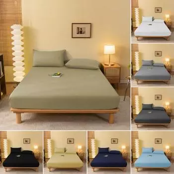 Простыня на резинке, начесаная ткань, полностью обернутая, эластичная, можно стирать в стиральной машине, различные цвета светло-зеленый