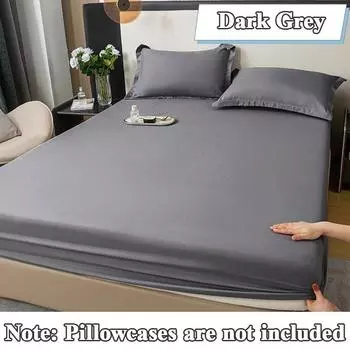Простыня на резинке, Роскошный наматрасник, Односпальный, Двуспальный, Кинг-сайз, Квин-сайз, Покрывало для кровати 100/120/150/180 (Нет наволочки 120x200cm темно серый