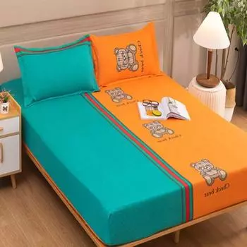 Простыня на резинке с принтом, чехол для матраса, двуспальная кровать размера Queen King Size (Наволочка включена) Простыня с эластичной резинкой 150x200