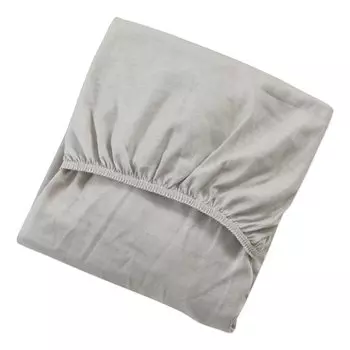 Простыня на резинке SANDESICA 70 x 120 см Обычная детская Двухслойная марля хлопок Простая Однотонная Дымчато-бежевая Прибл.. (для футона) 100% 2215-55