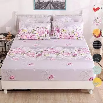 Простыня, наматрасник, цельный чехол на кровать, нескользящий наматрасник, защитный чехол, все включено (Без наволочки) 120cmx200cm