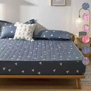 Простыня, наматрасник, утолщенное стеганое покрывало, эластичные простыни, топпер для матраса, нескользящая простыня, пылезащитный чехол (Без наволочки) 90*200cm