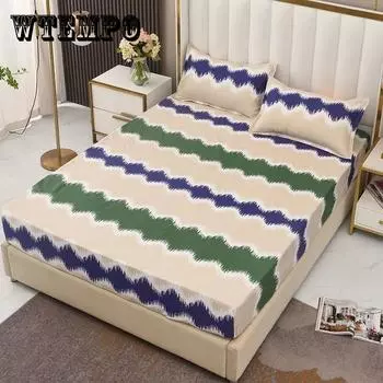 Простыня, нескользящее фиксированное покрывало, трехсекционный комплект подушек, 1,8 м, 2 метра, защитный чехол для кровати, пылезащитный рукав, полосатая молния Queen