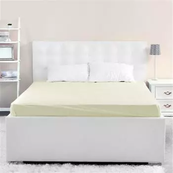 Простыня Nuvomon для односпальной кровати из чесаного хлопка, экрю, 100x200 см