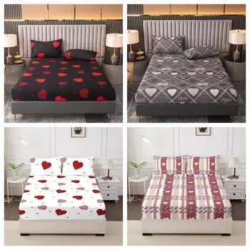 Простыня размера «queen-king» с принтом и рисунком «love», удобная простыня на резинке, защитное одеяло, наволочки не входят в комплект Only Pillowcases