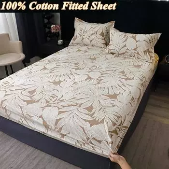 Простыня размера «queen size» 100% хлопок простыня на резинке с начесом мягкий чехол для матраса sabanas para cama (Наволочка Нужен заказ) Queen 150x200cm 1pc