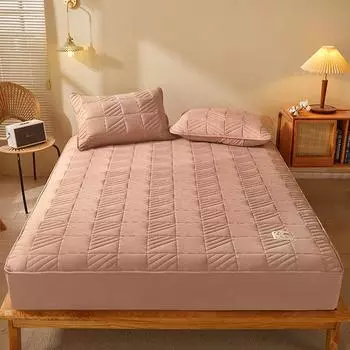 Простыня с набивкой из натурального хлопка для матери и ребенка, цельное утолщенное покрывало, защитный чехол для матраса с полным покрытием 90x200cm