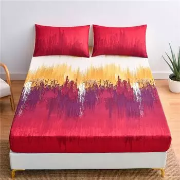 Простыня с принтом, наматрасник, эластичные карманы для постельного белья, набор наматрасников из матовой микрофибры, без наволочки 2pcs pillow case 48*74cm