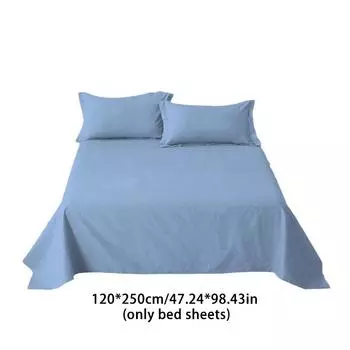 Простыня Сплошной цвет Общежитие Простое цельное одинарное двойное матовое покрывало Дом B & B Отель Школа синий