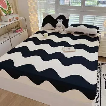 Простыня в мультяшном стиле для детской комнаты, удобный для кожи наматрасник, домашнее постельное белье(Нет наволочки) Single90x200x30cm