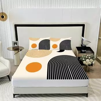 Простыня в скандинавском стиле из 3 предметов, простыня на резинке*1+наволочки*2, удобная мягкая ткань, постельное белье на все времена года в спальнях ustwin 99x190cm