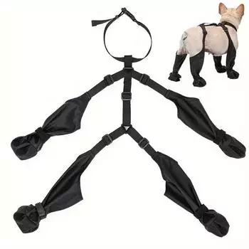 PROTECT YOUR PET S LITTLE FEET: Waterproof four-legged rainboots for the best protection for your dog! S чёрный