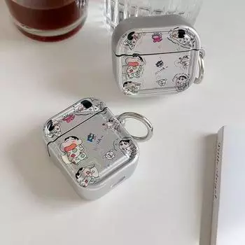 Protective Case Active Noise Reduction Apple 3 Generation Bluetooth Earbuds Case Pro 2 Generation 2 Earphone Sleeves Japan and South Korea Cute Fun Apple Airpods 3 [Pajamas Crayon Shin] Send Circle