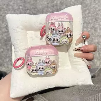 Protective Case Active Noise Reduction Apple 3 Generation Bluetooth Headset Case Pro Second Generation 2 Earphone Sleeves Korean Series Cute Fun Ins Apple AirPods 4 [Multicolor Rab] Send ring