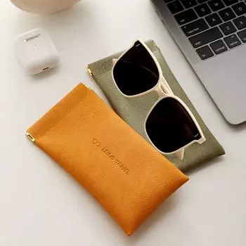 Protective Case Cosmetic Bag PU Leather Glasses Case Small Coin Purse Sunglasses Storage Bag синий