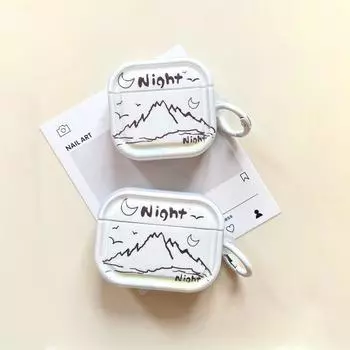 Protective Case Pro2 Earphone Case Second and Third Generation Noise Reduction Version Third Generation Fourth Generation Korean Cute Ins Niche Style Apple Airpods Pro [Sunset Snow Mountain] Send Ring