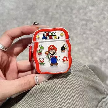 Protective Case Pro2 Earphone Case Second and Third Generation Noise Reduction Version Third Generation Fourth Generation Korean Cute Niche Style Apple airpods 4 [Sunflower Mario] Send Ring