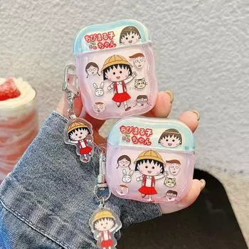 Protective Case Pro2 Earphone Case Second and Third Generation Noise Reduction Version Third Generation Fourth Generation Korean Cute Shell Apple Airpods Pro [Cute Cherry Maruko] Pendant