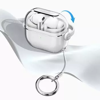 Protective Case Samsung Buds3pro Headphone Case Galaxy Ybuds3 Earphone Case Creative Lock Second Change Bracket Transparent Anti-Lost Ins Fancy Samsung buds 3/3 pro Transparent + White