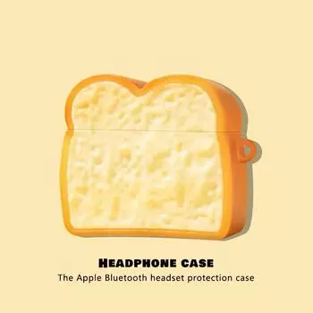 Protective Case Silicone Soft Case Airpodspro2 Earphone Sleeves Apple Wireless Bluetooth Headset Case Airpods3 Generation 5 Three-Dimensional Box Apple AirPods 4 [2024]] Toast [Stereo Silicone]]