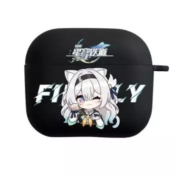 Protective Case Suitable for Apple Bluetooth Box 3 Generation Pro Collapse Iron Airpods2 Protective Case Cute Cartoon Star Iron Peripheral Cartoon Apple Airpods Pro Headset set (black shell)