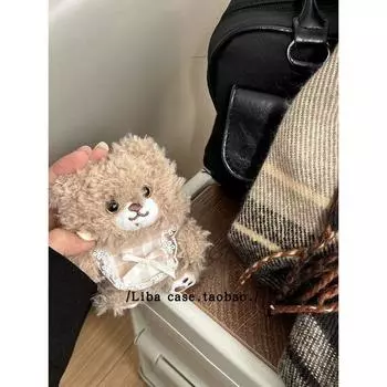 Protective Cover Airpods4 Wireless Bluetooth Earbuds Case Third Generation Airpodspro2 Second Generation IPods Earphone Box Airpods3 Protective Case Apple AirPods 4 Lace Bear Doll