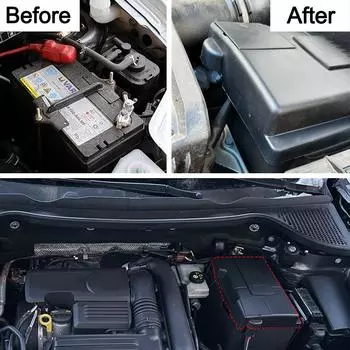 Protective Cover Engine Battery Dust Cover Waterproof For VOLKSWAGEN TIGUAN 2016-2018 Negative Electrode Dustproof чёрный