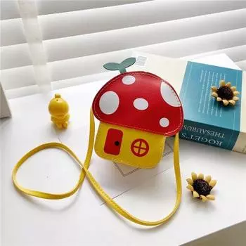 Protective Mushroom Phone Bag Case Cover Coin Shoulder Bag Kids Messenger Bag Universal
