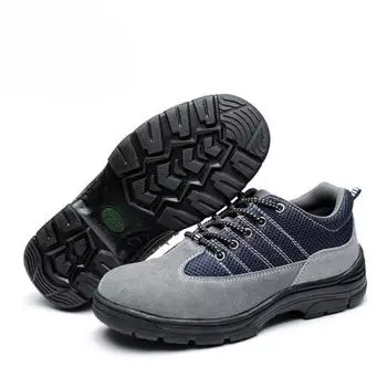 Protective Shoes, Labor Insurance Shoes 108 Gray Anti-piercing and Anti-injury, Internally Breathable Sandwich Mesh 35