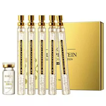 Protein Line и Gold Foil Liquid Set Сыворотка для лица Активный растворимый коллаген Шелковая нить