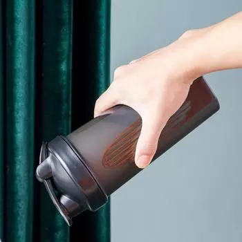 Protein Shaker Water Bottle with Scale Leak Proof Sports Portable Mixing Cup синий