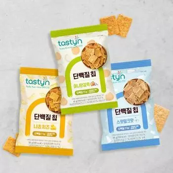 Протеиновые чипсы Tasteen 50 г, выберите 1 из 3 (сыр начо/сладкое молоко/лук чеснок), Корейские закуски Protein Chip Nacho Cheese 50g