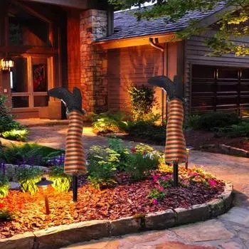 Протезная нога ведьмы, реалистичная простая установка, нога ведьмы, Декор для Хэллоуина, украшение для газона, реквизит для фотосессии зелёный