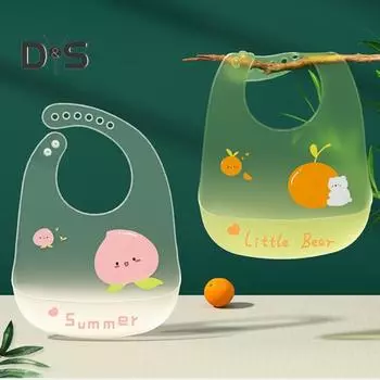 Протирка для детской слюны, высокая термостойкость, устойчивость к разрыву, мультяшные картинки, регулируемая пряжка, антидеформированный водонепроницаемый силикон, 3D желе, ультратонкий розовый