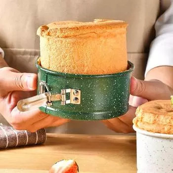 Противень для торта из углеродистой стали с антипригарным покрытием и съемным дном, равномерное распределение тепла, круглая, квадратная, легкосъемная форма для выпечки, инструмент для выпечки Round белый