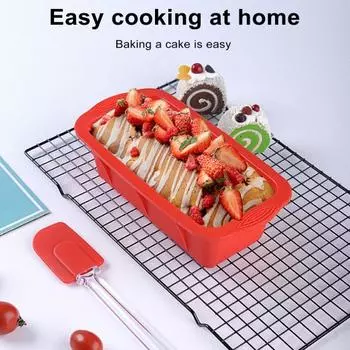 Противень для выпечки без BPA для домашнего хлеба, торта, тоста, мясного рулета, легкого пищевого качества красный