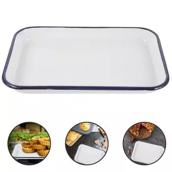 Противень для выпечки блинов для ресторана Vintage Kitchen Enamel Roasting Wearresistant Pie Antiprigar белый