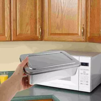 Противень для выпечки из нержавеющей стали с крышкой 22*14*6 см, металлический противень для духовки, противень для выпечки кексов с крышкой, противень для выпечки хлеба серебряный