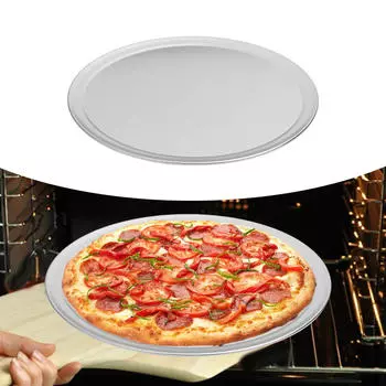 Противень для выпечки пиццы, пригодный для мытья в посудомоечной машине, прочный круглый противень из алюминиевого сплава с антипригарным покрытием для 12 inch