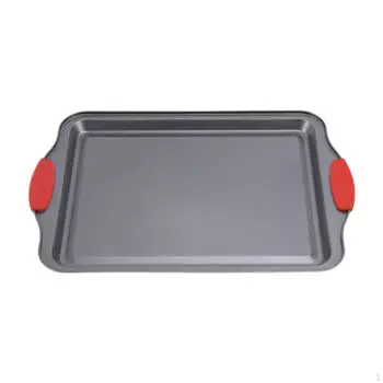 Противень для выпечки, противень для духовки, прямоугольный, универсальный, с ручкой, формы для выпечки печенья, формы для выпечки домашнего хлеба 34x23x1.5cm