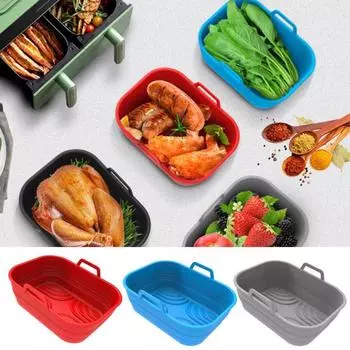 Противень для выпечки с антипригарным покрытием, силиконовая фритюрница, сковорода, жаропрочный складной противень для домашней кухни чёрный