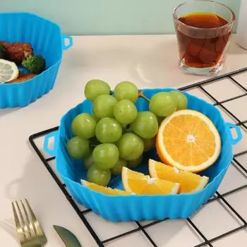 Противень для выпечки с двойной ручкой, антипригарным покрытием, пищевой анти-ожогов, силиконовый, для использования в кухонной микроволновой печи, противень для ежедневного использования серый