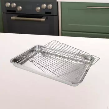 Противень для выпечки с решеткой, металлический противень для торта и печенья для кафе, бытовая техника 32 cmx22 cmx4.8 cm