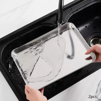 Противень из нержавеющей стали для домашнего и профессионального использования 26.5cmx15.5cmx1.2cm