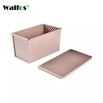 Противень из углеродистой стали WALFOS Противень с антипригарным покрытием и крышкой Прямоугольная форма для выпечки тортов и хлеба Инструменты для выпечки uncovered чёрный